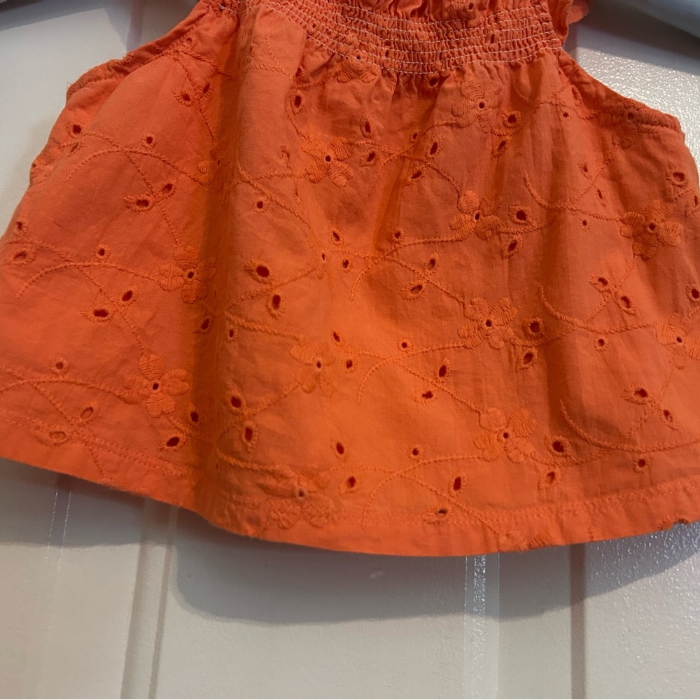 4/$20🌷🧡Baby Oshkosh B’Gosh Light Orange Flutter Sleeve Blouse🧡 2000’s ✨ - Picture 8 of 9